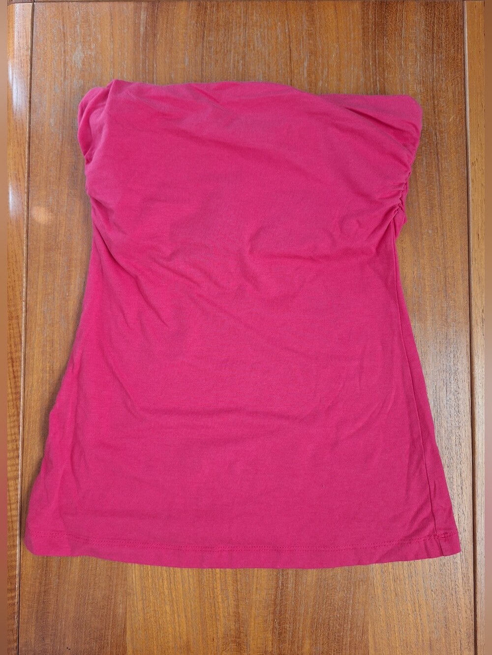 Forever 21 Y2K Tube Top Babydoll Cami Shelf Bra Ruched Strapless Cotton Pink XS